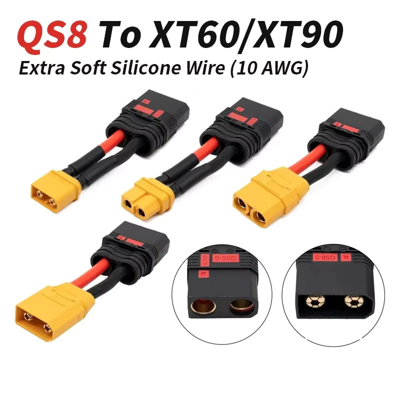 DIVEDEER Konvertierungsverbindungskabel 10AWG XT90/XT60 zu QS8 Adapter mit Anti-Spark-Funktion, Länge: 10 cm - Bild 4