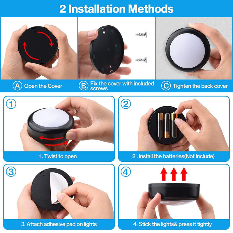 NATAWA 3er Set RGB LED Unterbauleuchten mit Fernbedienung, dimmbar, batteriebetrieben, Multicolour, für Küche und Schrank - Bild 2