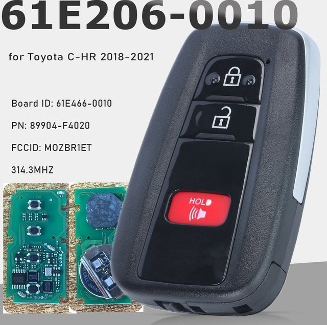 KEYECU Smart Keyless Go Remote Key Fob für Toyota C-HR 2018-2021, Schwarz, 314,3 MHz, FCC: MOZBR1ET 89904-F4020 314,3 MHz 4A - Bild 1
