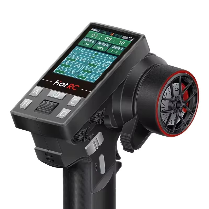 hotrc CT-8B Fernbedienung, 10ch 8 kanäle, farbbild schirm, 2,4g, F-08A empfänger sender, black - Bild 4