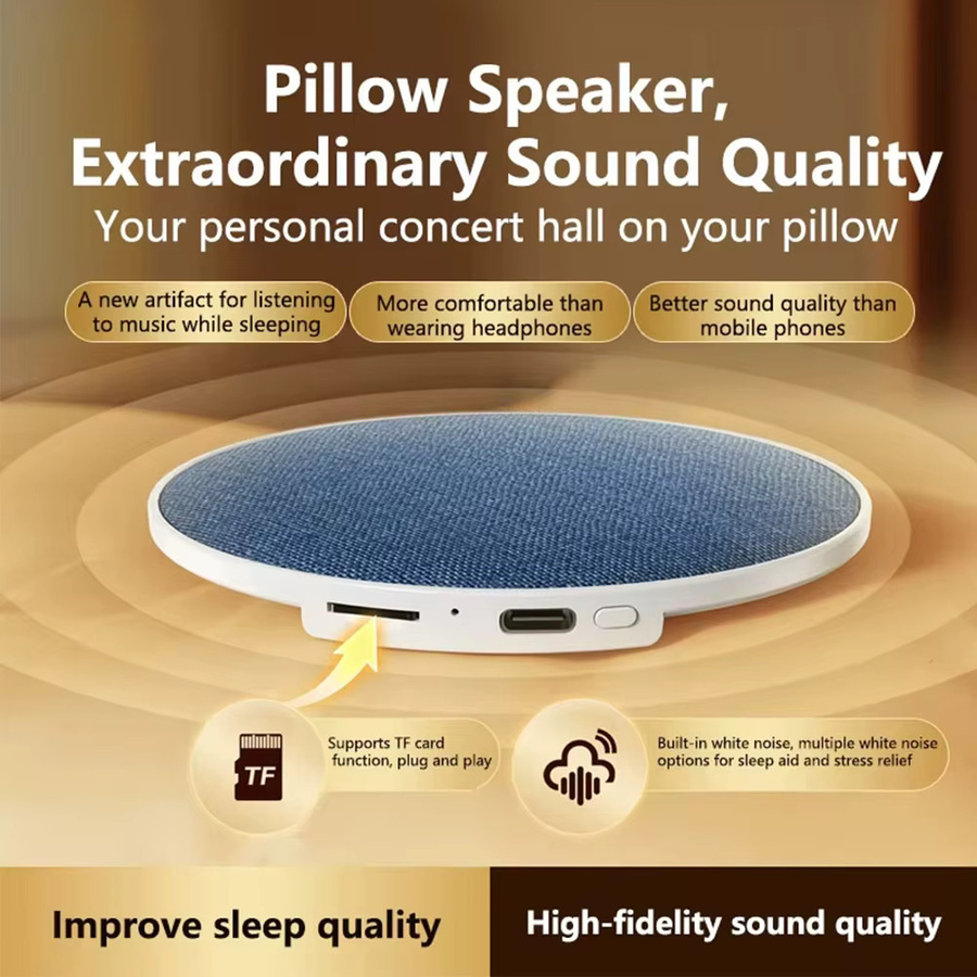 KEBIDU Bluetooth 5.4 Schlafhilfe-Lautsprecher Mini-Kissen-Musikplayer mit HiFi-Stereo-Sound in Blau - Bild 3