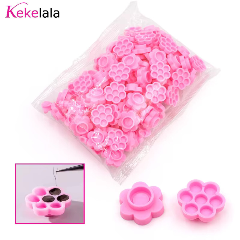 kekelala Wimpern Verlängerung Kleber Tassen, Rosa, 100 Stück - Bild 2