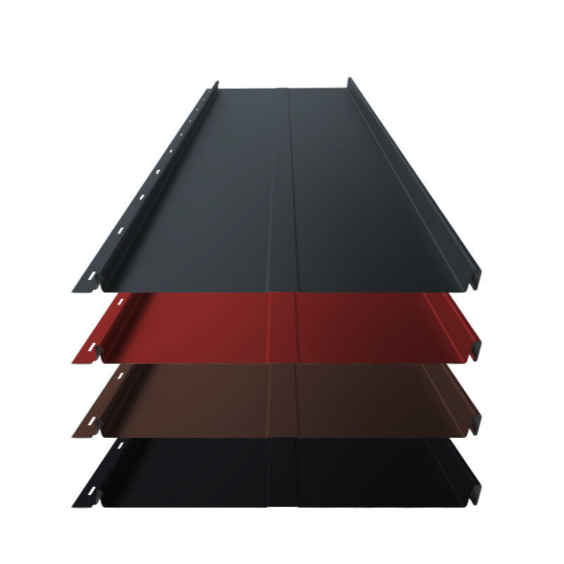 Stehfalz Panel Retro 25 von Blachotrapez GmbH aus Aluminium für Dach und Wand mit Prägung Stucco, Breite: 34 cm, Stärke: 0,60 mm, Farbe: Mehrfarbig - Bild 1
