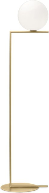 Flos IC F Stehleuchte in Gold/Messing mit dimmbarer Opalglas-Kugel - Bild 1