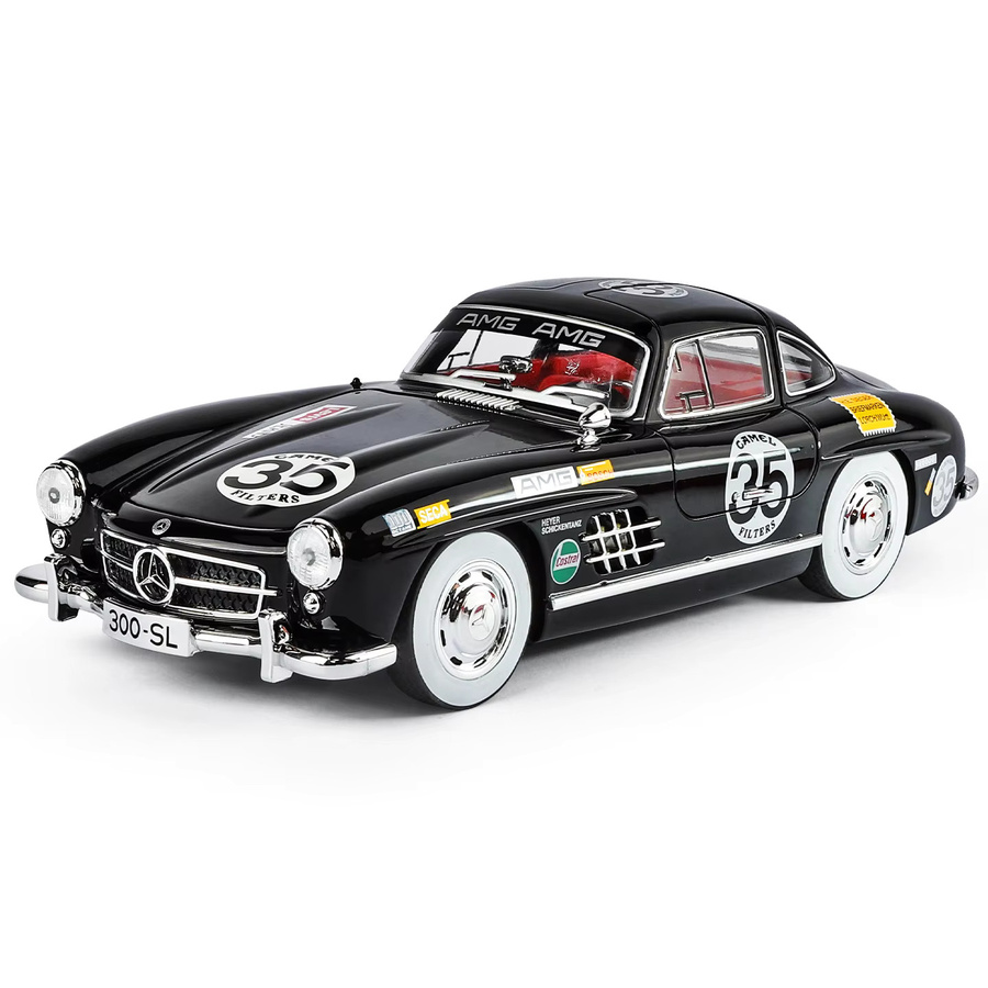 MAKEDA 300SL Oldtimer Modell, 1:18, mit Musik und Licht, Weiß - Bild 6