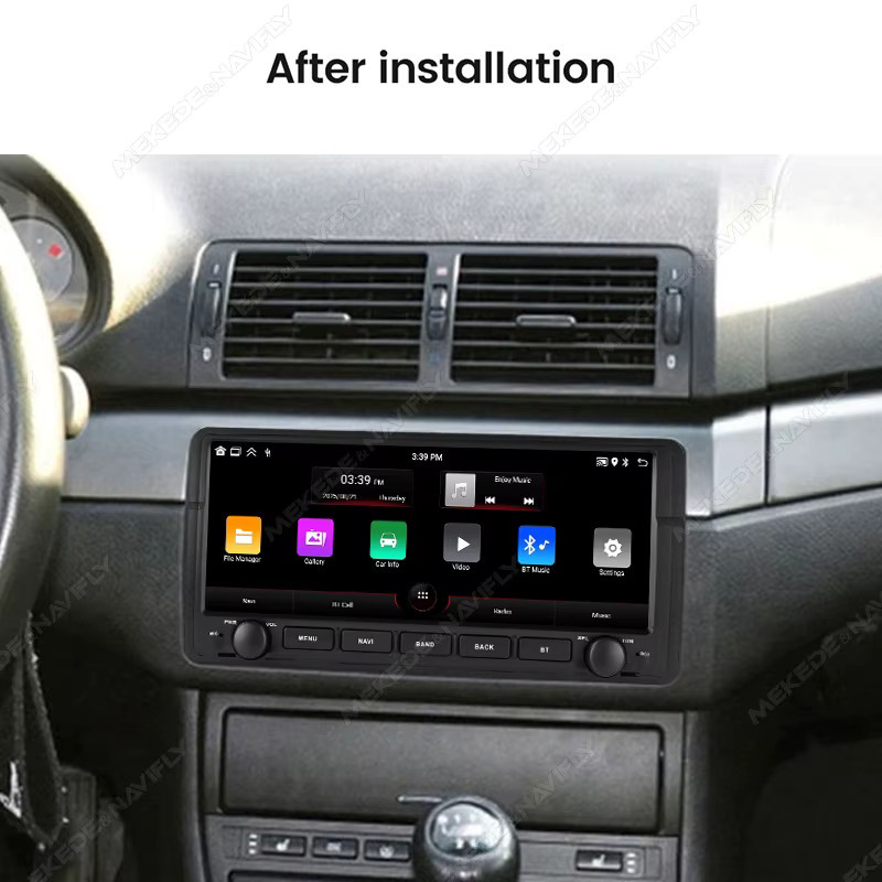STRONGNAVI Multimedia Display mit Android 15, kabelloses CarPlay und Android Auto, GPS und Bluetooth, Schwarz, für BMW E46 M3 X5 (1998-2006) - Bild 2