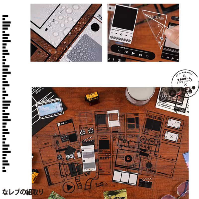 36 Stück Retro-Zeitband-Fotorahmen aus PET in Schwarz für DIY-Sammelalben und Scrapbooking - Bild 3