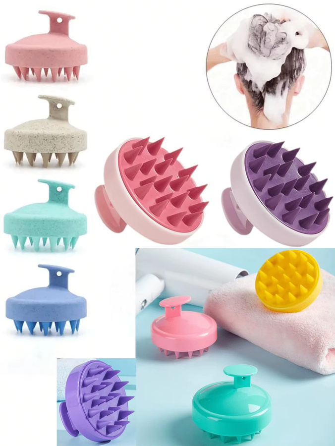 Silikon Kopfhaut Massagegerät Haarwaschbürste, Unisex - Bild 2