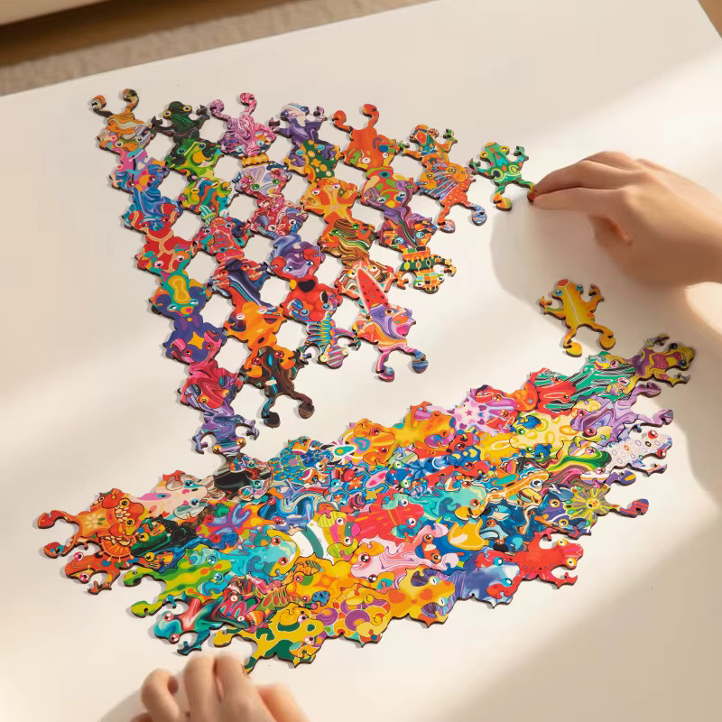 Dusan Wood Frosch-Puzzle, 100 Teile, bunt - Bild 4