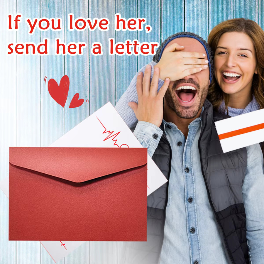 Individuell gestaltbare Briefumschläge in Rot für Valentinstag und persönliche Anlässe aus Papier - Bild 4