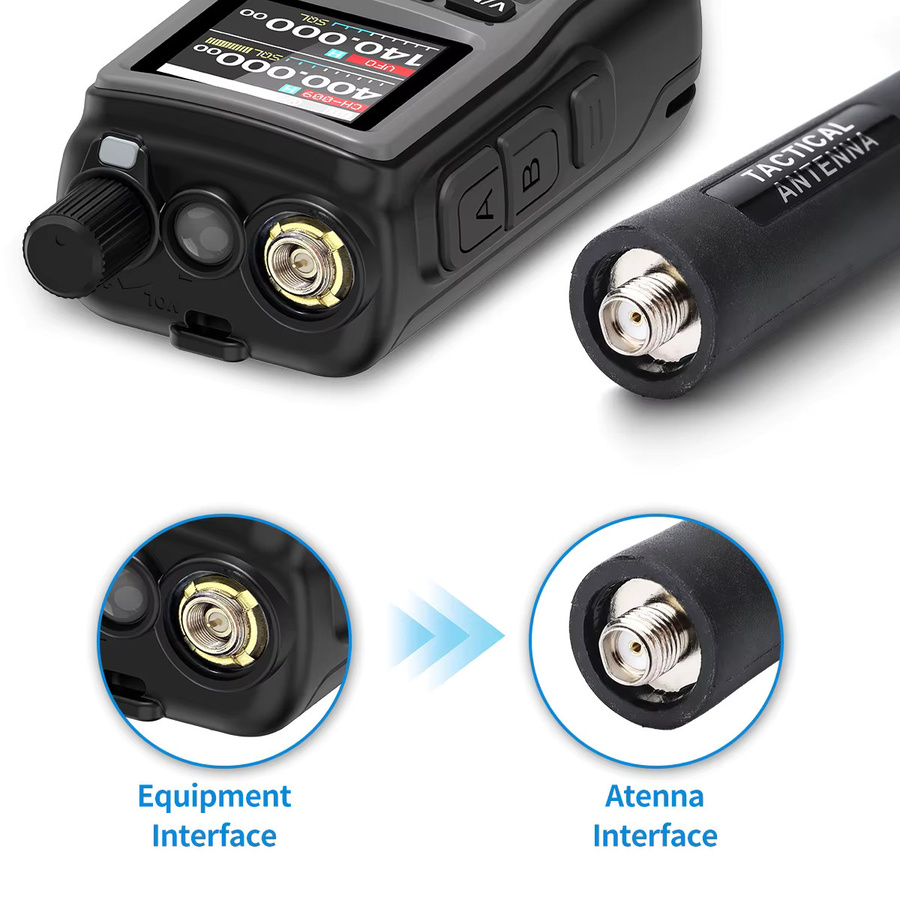 ABBREE 5R MINI CS Taktische Dualband Walkie-Talkie-Antenne mit SMA-Buchse, schwarz, 48 cm Länge, kompatibel mit Baofeng MINI-5 Amateurfunk - Bild 4
