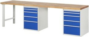 Rau Werkbank 7511A8 in Braun mit 10 Schubladen, B/T/H: 300 x 70 x 84 cm - Bild 1