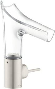 Hansgrohe Axor Starck V 140 Waschtisch-Einhebelmischer mit Glas und Edelstahl-Optik in Silber - Bild 1