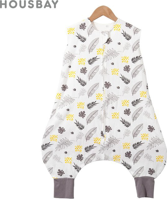 HOUSBAY Schlafsack für Kinder mit Blätter-Print, ärmellos, Sommer-Schlafsack für Jungen und Mädchen, 2–4 Jahre - Bild 1