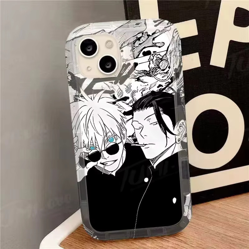 Etmakit Anime Jujutsu Line Handyhülle für iPhone 15 14 13 12 11 Pro Max X XR XS 7 8 Plus SE Transparent Gojo Satoru - Bild 2