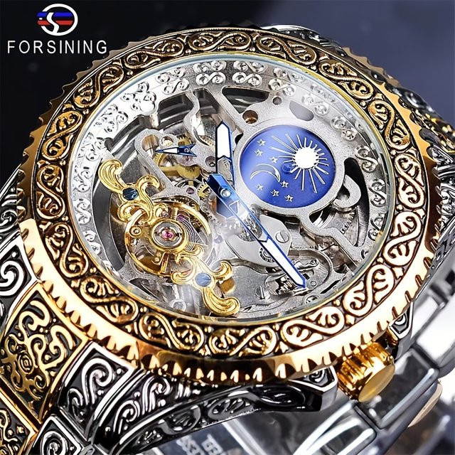 Forsining Armbanduhr, Automatik, Gold, Edelstahl, Herren - Bild 1