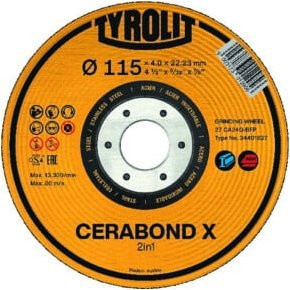 TYROLIT Schruppscheibe CERABOND X CA24Q-BFK Keramik Orange Durchmesser: 125 mm, Breite: 12,5 mm - Bild 1