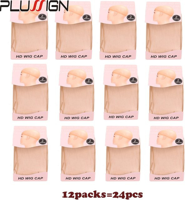 Plussign Perückenkappen, 12 Stück, transparent, Unisex - Bild 1