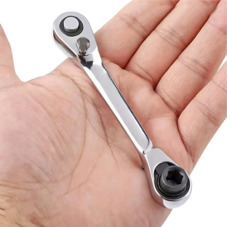 Mini Treble 2-in-1 Ratschenschlüssel und Sechskant-Schraubendreher Set, 1/4 Zoll, Silber - Bild 3
