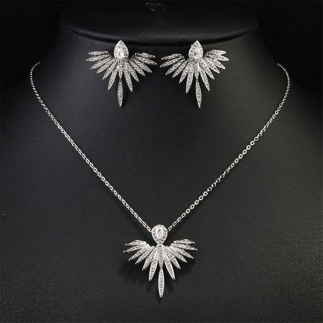 ZAKOL Ohrringe und Halskette, Zirkonia, Silber, Damen, Vintage - Bild 1