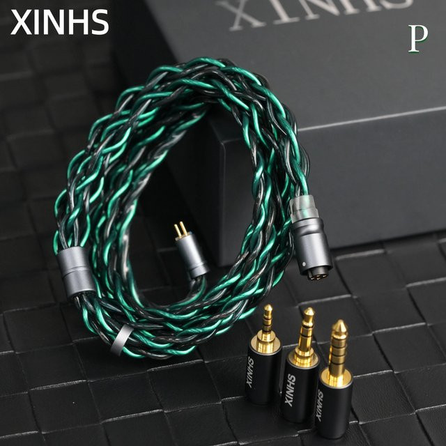 XINHS-106 Modulares HiFi-Audio-Upgrade-Kabel 7N OCC symmetrisches IEM-Kabel in Grün mit 2,5 mm, 3,5 mm und 4,4 mm Anschlüssen - Bild 1