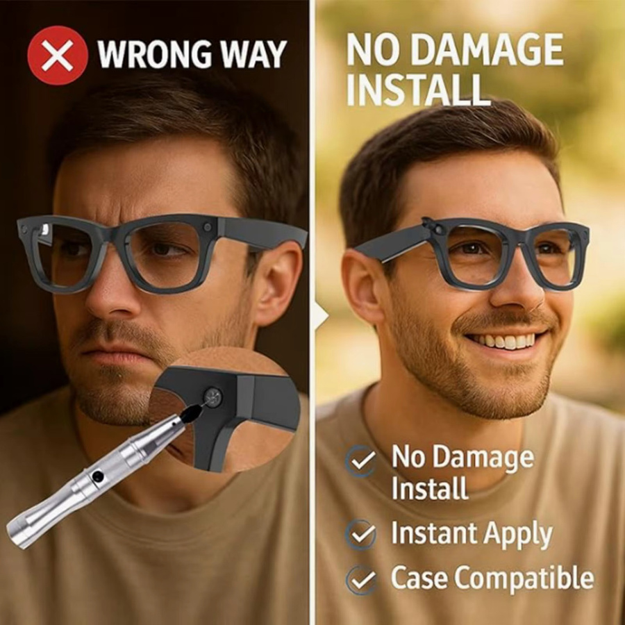 3-teiliges Kameraschutzset für Ray-Ban Meta Smart Glasses in Schwarz zur Vermeidung von Spionage - Bild 2