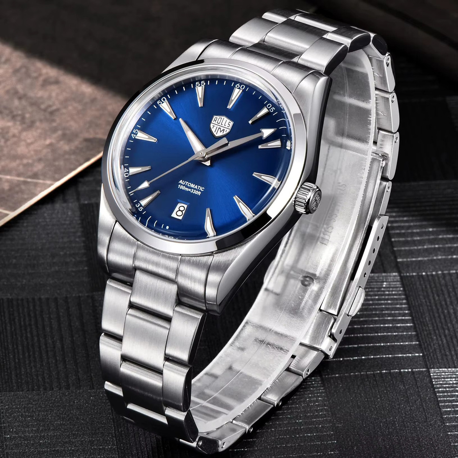 Rollstimi Armbanduhr, Automatik, Edelstahl, Blau, Saphirglas, Herren - Bild 2