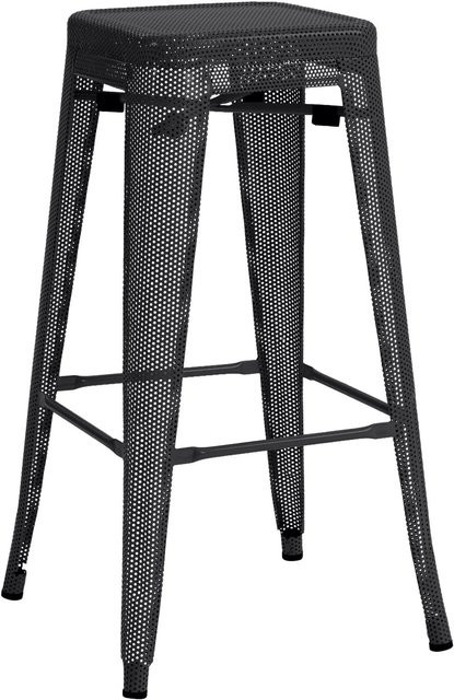 DELUKE Barhocker SEOUL Schwarz Metall Barstuhl im Industriedesign ohne Lehne - Bild 1
