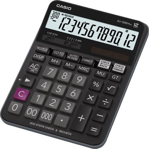Casio DJ-120DPLUS Tischrechner Schwarz mit Solar- und Batteriebetrieb B/H/T: 144 x 34,6 x 192 mm - Bild 1