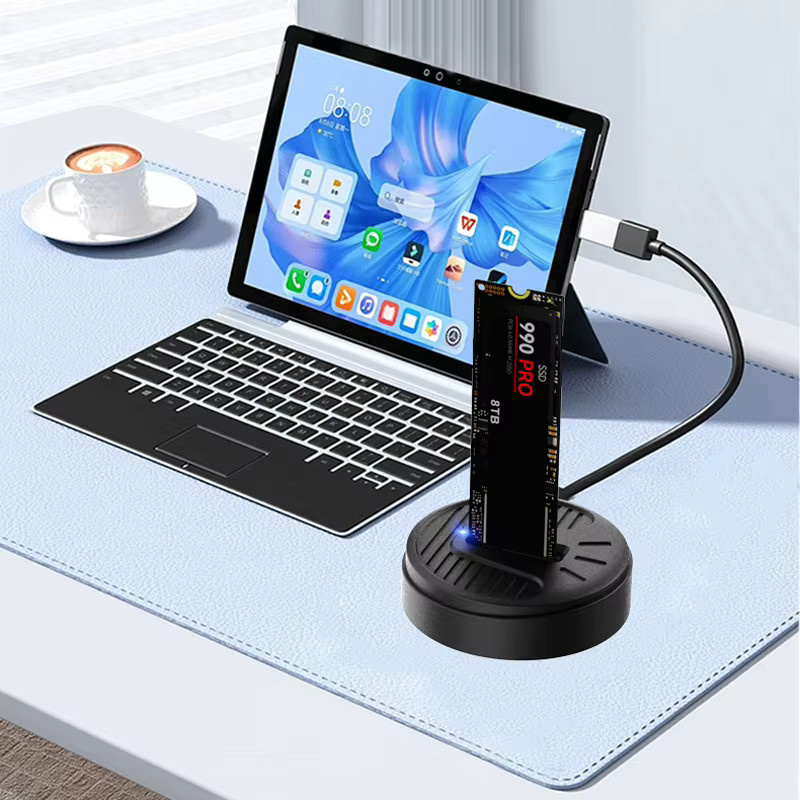 RGEEK M.2 NVMe SSD externes Gehäuse mit USB-C Anschluss, Aluminium und Kunststoff, Schwarz, bis zu 1000 MB/s - Bild 3