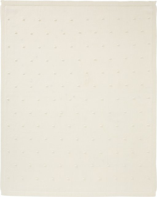 Bornino Home Beautiful Swan Babydecke Strick Dots aus Baumwolle, Weiß, B: 75 cm, L: 100 cm - Bild 1