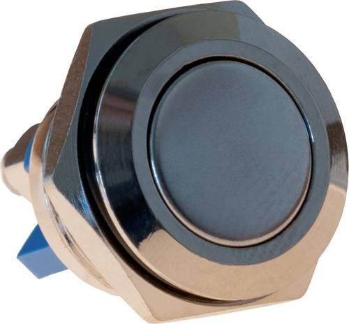 Joy-it Button16C-01 Tastschalter Schwarz aus Edelstahl IP65 250V 3A Ø 16 mm x L 19,20 mm - Bild 1
