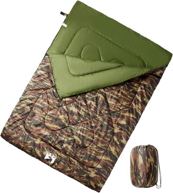 vidaXL Doppelschlafsack mit Kissen für Erwachsene für 3-4 Jahreszeiten - Bild 1