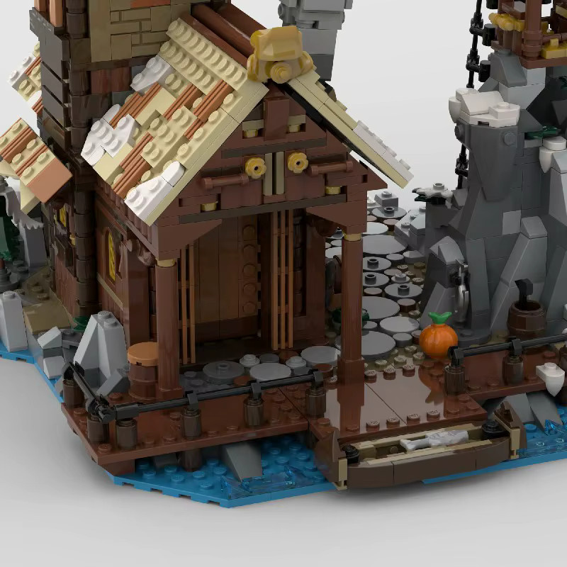Youmko MOC Medieval Retro Dorf Bausteine Set mit 1837 Teilen, Mehrfarbiges DIY Modell für Kinder und Erwachsene - Bild 3