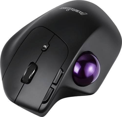 Perixx PERIMICE-720 Ergonomische Trackball-Maus kabellos via Bluetooth, Schwarz, 1600 dpi - Bild 1