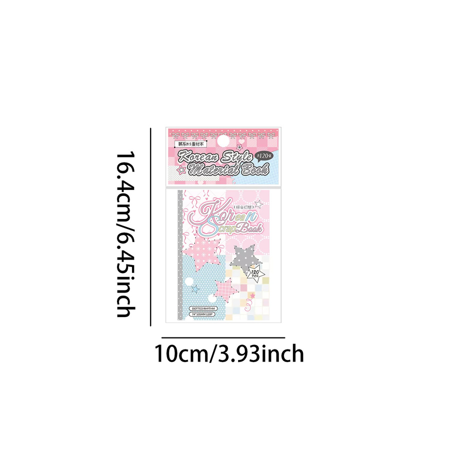 120-teiliges Scrapbook-Papier-Set im Y2K-Style mit Sonnenmustern, Pastell-Leoparden und Karo-Designs in Multicolour - Bild 3