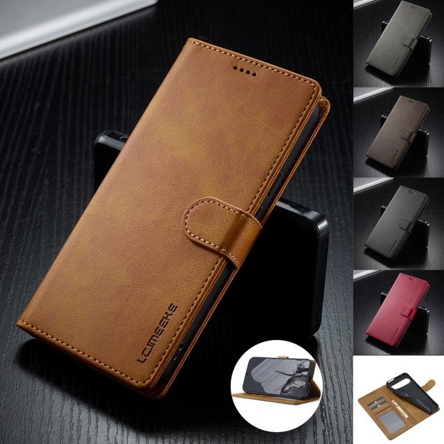 EUCAGR Magnetische Flip Brieftasche Schutzhülle für Google Pixel 10 10 Pro XL 9 8 7 6 mit Kartenhalter in Braun - Bild 1