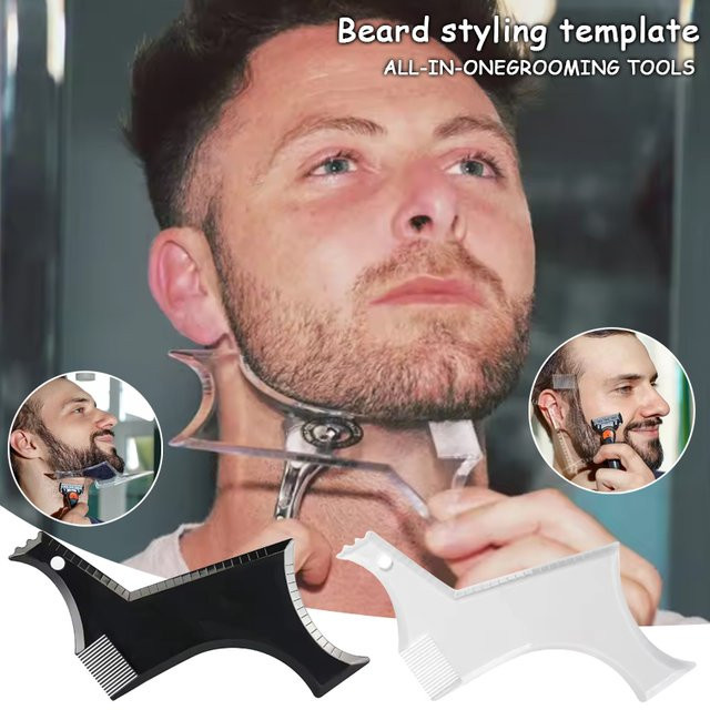 LZJV Bart-Styling-Schablone und Bartkamm für Herren - Bild 1