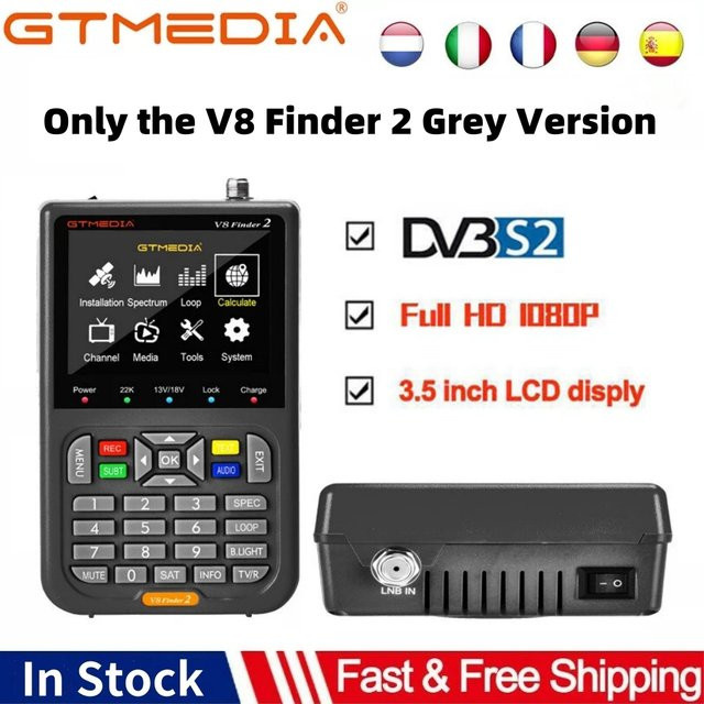 GTMEDIA V8 Finder 2 Satelliten-Finder-Messgerät mit 3,5 Zoll LCD-Display, DVB-S/S2/S2X Unterstützung, 1080P Full HD und USB-C-Anschluss - Bild 1