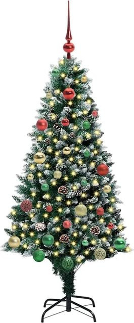 vidaXL Künstlicher Weihnachtsbaum mit 150 warmweißen LEDs in Grün, Höhe: 150 cm - Bild 1