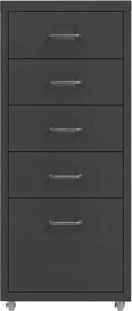 vidaXL Aktenschrank aus Metall in Anthrazit mit Rollen und Schubladen B/T/H: 28 x 41 x 69 cm - Bild 1