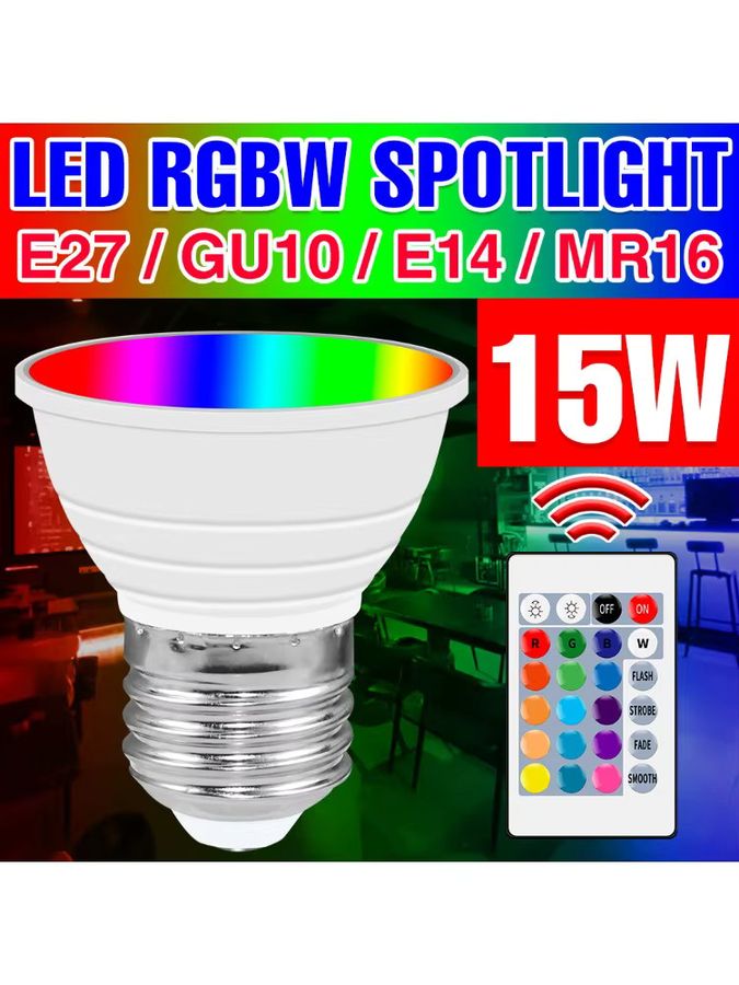 CanLing RGBW LED Glühbirne 15W mit IR-Fernbedienung, dimmbar, Milky White - Bild 4