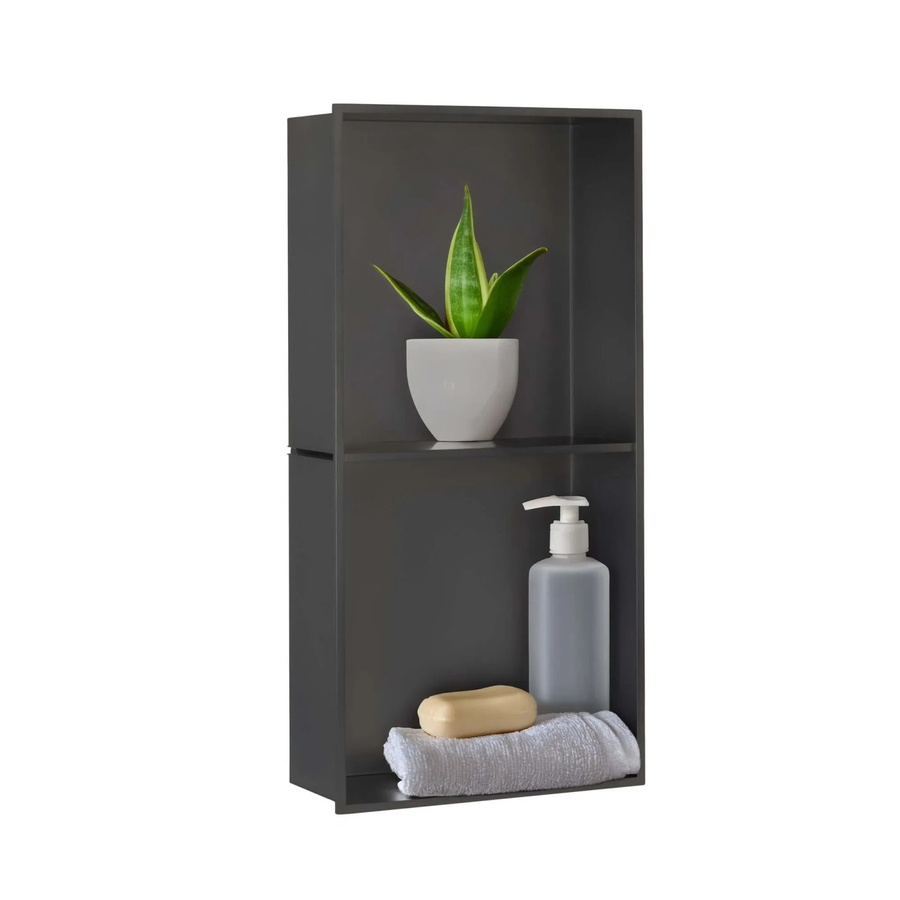 Dalsys Wandnische aus Edelstahl für die Dusche, Schwarz, B/T/H: 60 x 30 x 12 cm - Bild 2