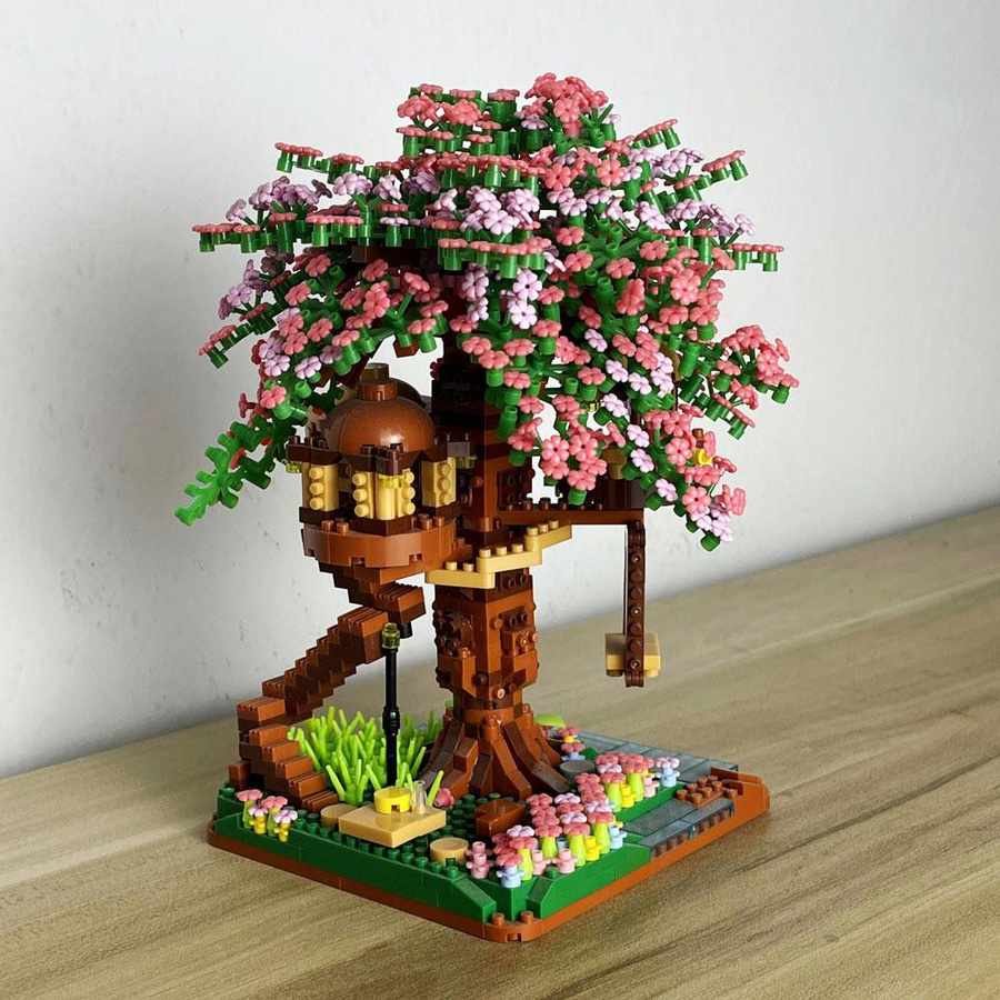 Linyi toy Kirschblüte Baum Haus Gebäude Blöcke Mini Blocks - Bild 3