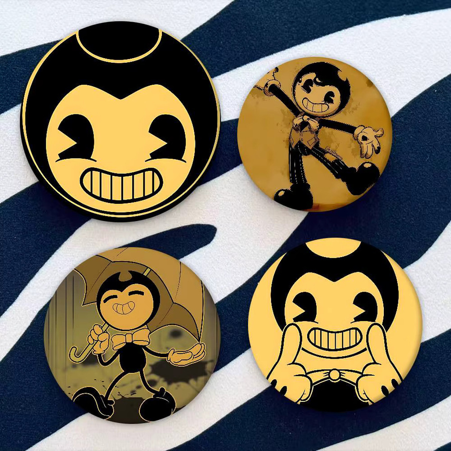 52TOYS Bendy And The Ink Machines Spielabzeichen, runde Brosche, Metall, Zubehör - Bild 2