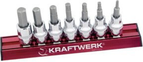 Kraftwerk Innensechskant-Bit-Steckschlüsselsatz 3/8 Zoll, 7-teilig, Silber - Bild 1