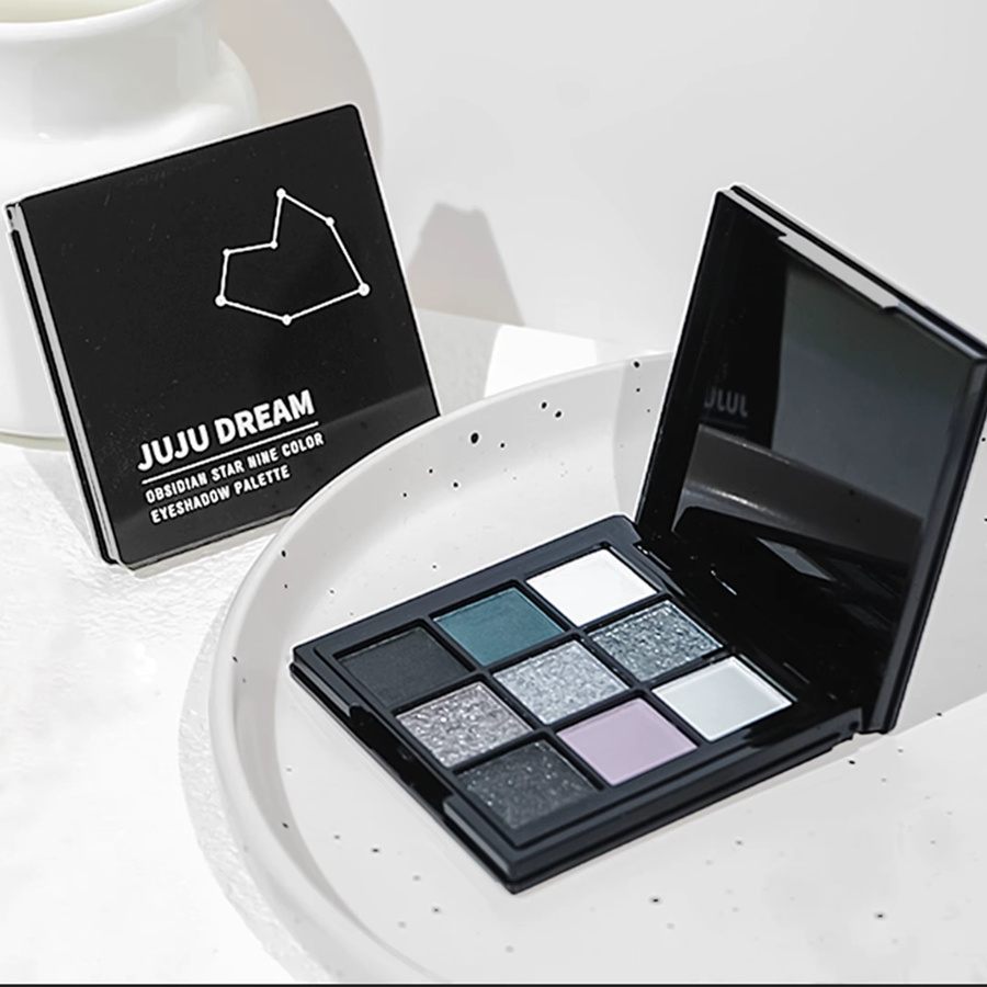 Neunfarbige Lidschattenpalette, Puder, Schwarz, Schimmernd, Unisex - Bild 4