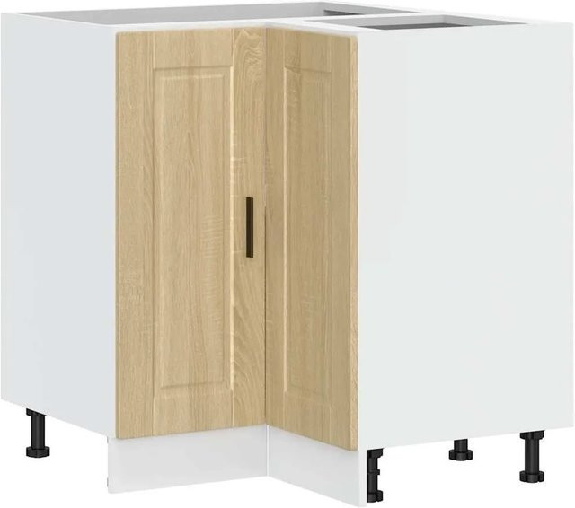 vidaXL Küchen-Eckunterschrank Porto in Sonoma-Eiche aus Holzwerkstoff, Braun, B/T/H: 75,5 x 75,5 x 81,5 cm - Bild 1
