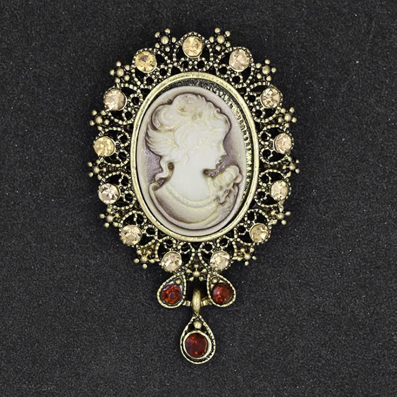 SayMakerLace Anhänger Brosche, Kristall Strass, Damen, Vintage Cameo - Bild 2