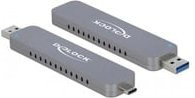 Delock Externes M.2 NVMe PCIe SSD Gehäuse mit USB Type-C und Typ-A Stecker in Silber - Bild 1